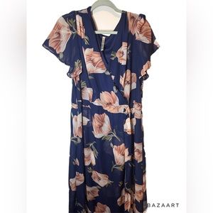 WOMENS R & B 2X FLORAL DRESS